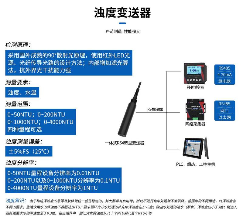濁度、溫度 二合一傳感器
